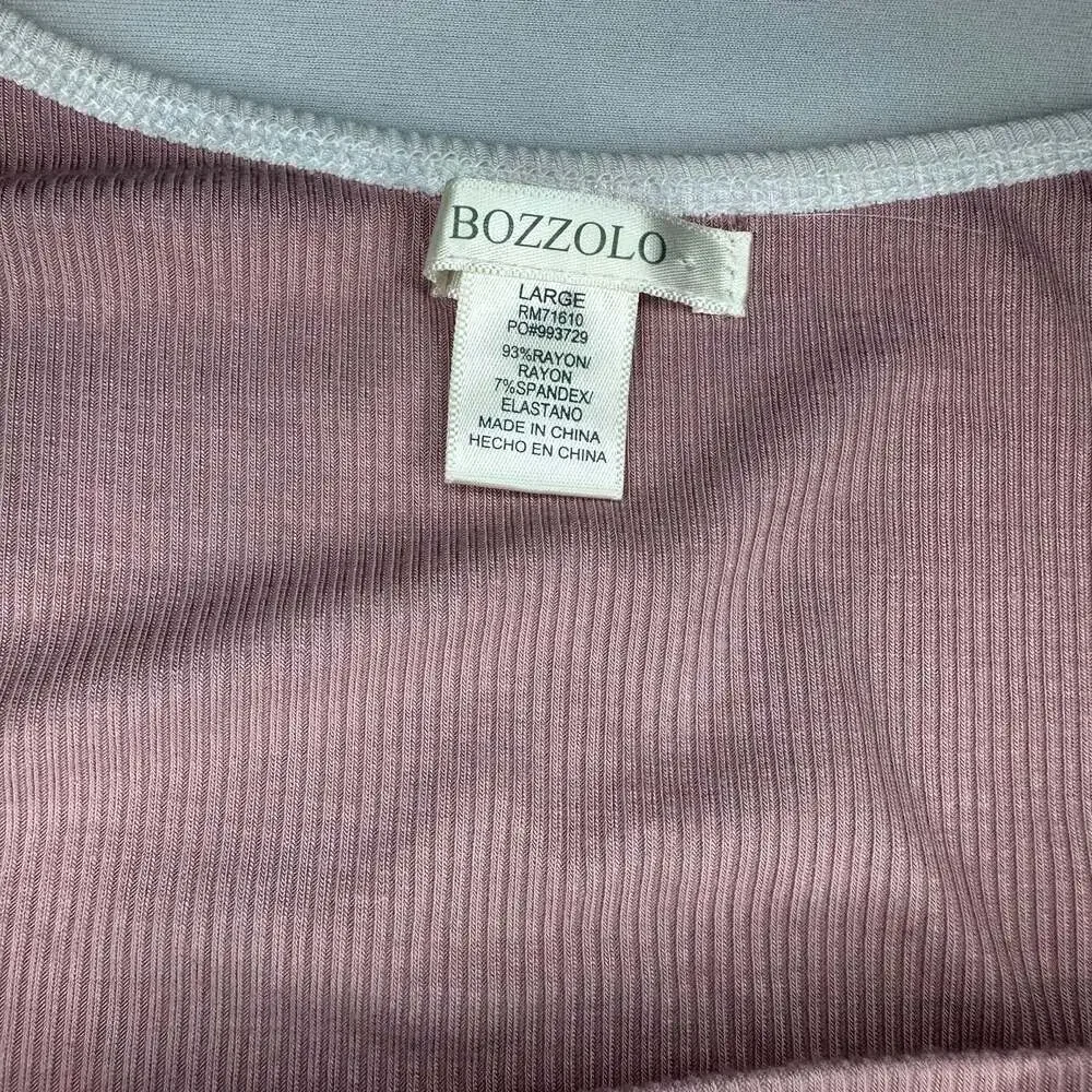 Bozzolo Women's Ribbed Ringer Crop Top and Shorts Lounge Set
